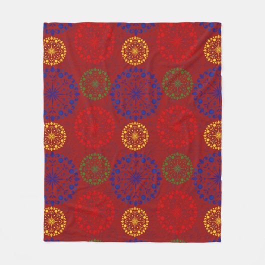 Eenvoudige getextureerde besneeuwde mandala fleece deken (Voorkant)