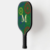 Eenvoudige getextureerde besneeuwde mandala pickleball paddle (Links)