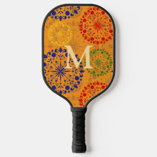 Eenvoudige getextureerde besneeuwde mandala pickleball paddle