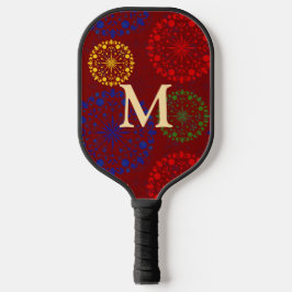 Eenvoudige getextureerde besneeuwde mandala pickleball paddle