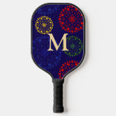 Eenvoudige getextureerde besneeuwde mandala pickleball paddle (Voorkant)