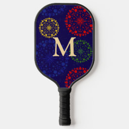Eenvoudige getextureerde besneeuwde mandala pickleball paddle