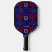 Eenvoudige getextureerde besneeuwde mandala pickleball paddle (Achterkant)