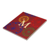 Eenvoudige getextureerde besneeuwde mandala tegeltje (Zijkant)