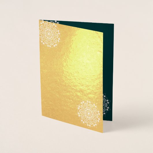 Eenvoudige getextureerde groene bruiloft folie kaarten (Voorkant)