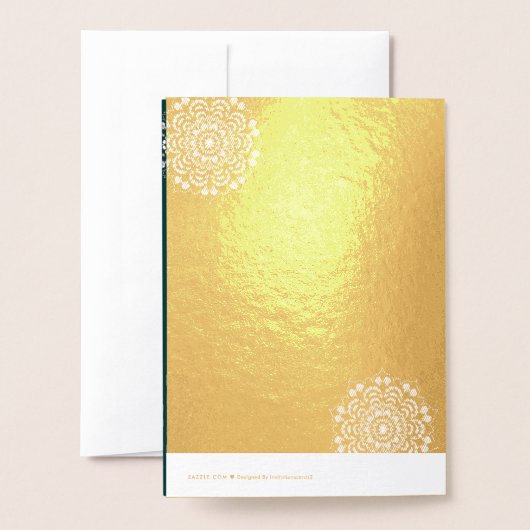 Eenvoudige getextureerde groene bruiloft folie kaarten (Met envelop)