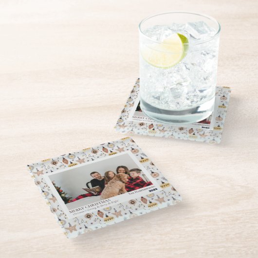 Eenvoudige getrouwde en vrolijke pasgetrouwde kers glazen onderzetter (Schuin)