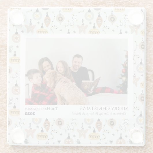 Eenvoudige getrouwde en vrolijke pasgetrouwde kers glazen onderzetter (Achterkant)