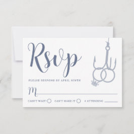 Eenvoudige Gevist Haak Trouwringen RSVP Card Steel Kaartje