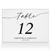Eenvoudige Gevouwen Tent Trouwtafel Nummer kaart (Binnen Horizontaal (Boven))