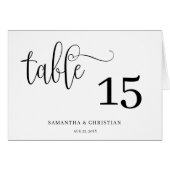 Eenvoudige Gevouwen Tent Trouwtafel Nummer kaart (Voorkant Horizontaal)