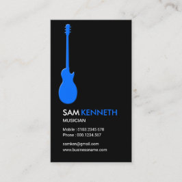 Eenvoudige gewone gewone blauw-gitaar visitekaartje