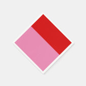 Eenvoudige gewone rode en roze feestelijke viering servet (Hoek)