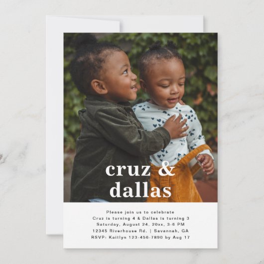 Eenvoudige gezamenlijke uitnodiging op feestdag |  (Voorkant)