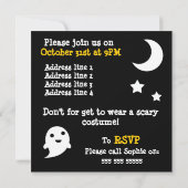 Eenvoudige Ghost-speech bubble Halloween Invitatio Kaart (Achterkant)