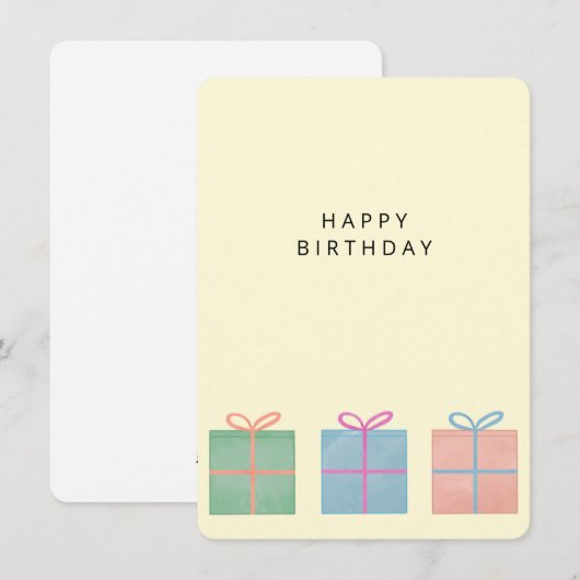 Eenvoudige Gift Box Verjaardag Kaart (Voorkant / Achterkant)