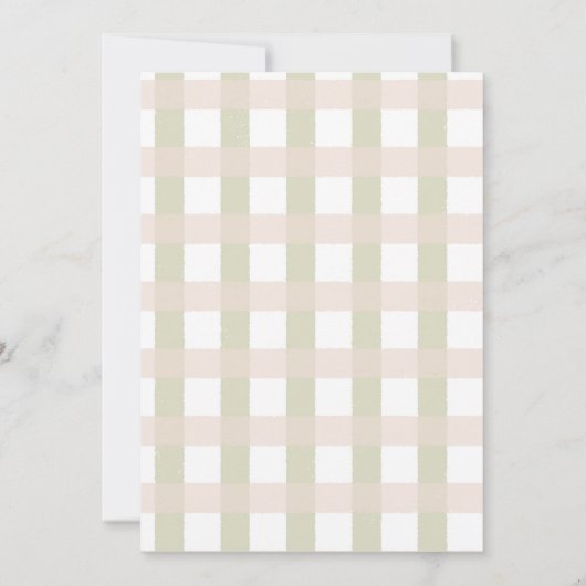 Eenvoudige Gingham Easter Brunch Uitnodiging (Achterkant)