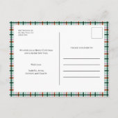 Eenvoudige Gingham foto Gelukkigste Feestdagen Ker (Achterkant)