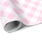 Eenvoudige Gingham Wrapping papier pastel roze (Rol Hoek)