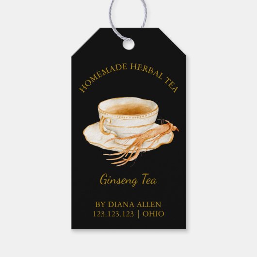 Eenvoudige Ginseng Tea Hang Label Cadeaulabel (Voorkant)
