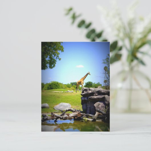 Eenvoudige Giraffe Briefkaart (Staand voorkant)