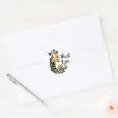 Eenvoudige Giraffe dank u Ronde Sticker (Envelop)