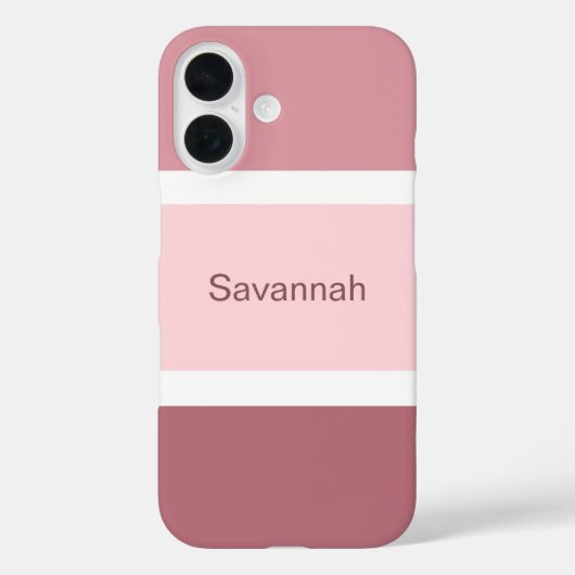 Eenvoudige Girly roze en witte strepen gepersonali Case-Mate iPhone Case (Achterkant)