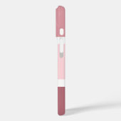 Eenvoudige Girly roze en witte strepen gepersonali Case-Mate iPhone Case (Achterkant / Links)