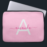 Eenvoudige Girly Roze Gepersonaliseerde Naam & Mon Laptop Sleeve<br><div class="desc">Voeg een zoete,  stijlvolle touch toe aan uw technologie met deze eenvoudige Girly Pink gepersonaliseerde naam en monogram laptophoes. Met een zacht roze ontwerp met aangepaste naam en monogram opties,  combineert het vrouwelijke charme met dagelijkse functie. Perfect voor werk,  school of reizen.</div>