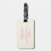 Eenvoudige Girly Roze Hand-getrokken Aquarel Gingh Bagagelabel (Achterkant verticaal)