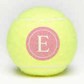 Eenvoudige Girly Roze Monogram Initiaal Letter Tennisballen (Voorkant)