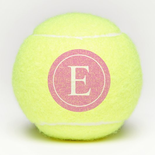 Eenvoudige Girly Roze Monogram Initiaal Letter Tennisballen (Voorkant)