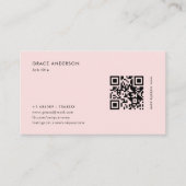 Eenvoudige Girly Roze Vrouwelijke QR Code Sociale  Visitekaartje (Voorkant)