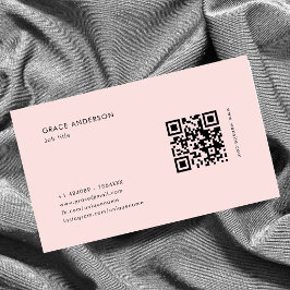 Eenvoudige Girly Roze Vrouwelijke QR Code Sociale  Visitekaartje