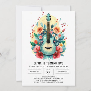 Eenvoudige  gitaar Verjaardag Kaart