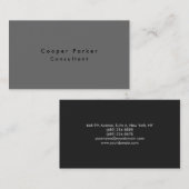 Eenvoudige gladde elegante garnaal - grijze textuu visitekaartje (Voorkant / Achterkant)