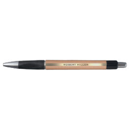 Eenvoudige gladde koper bruin & goud metallic text pen