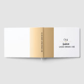 Eenvoudige Glam Goud en Witte Trouw Monogram  Gastenboek (Volledig)