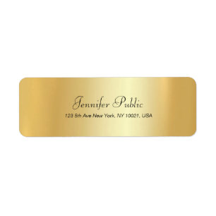 Eenvoudige Glamour Gold-Sjabloon met modern handsc Etiket