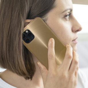 Eenvoudige glanzende metallic faux gouden achtergr iPhone 15 pro case