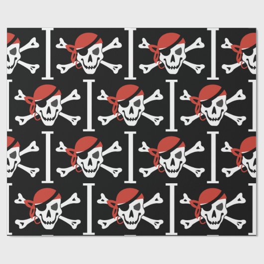 Eenvoudige glimlach Pirate Skull Cadeaupapier (Vlak)