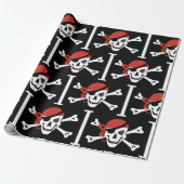 Eenvoudige glimlach Pirate Skull Cadeaupapier (Uitgerold)