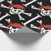 Eenvoudige glimlach Pirate Skull Cadeaupapier (Hoek)