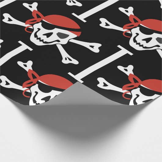 Eenvoudige glimlach Pirate Skull Cadeaupapier (Hoek)