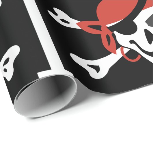 Eenvoudige glimlach Pirate Skull Cadeaupapier (Rol Hoek)