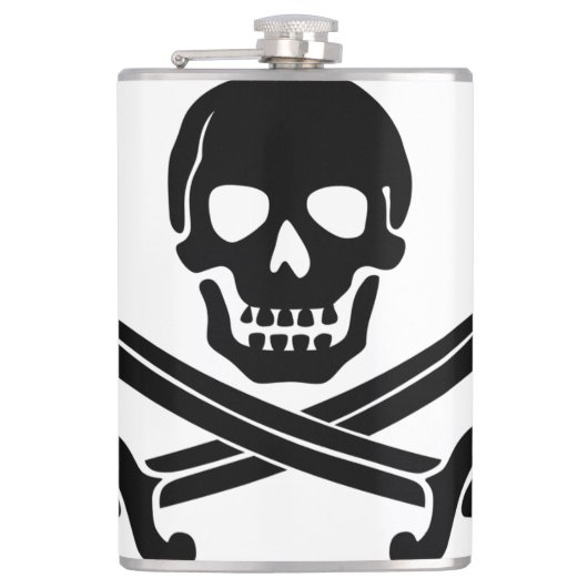 Eenvoudige glimlach Pirate Skull Heupfles (Voorkant)