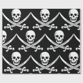 Eenvoudige glimlach Pirate Skull met gekruiste zwa Cadeaupapier (Vlak)
