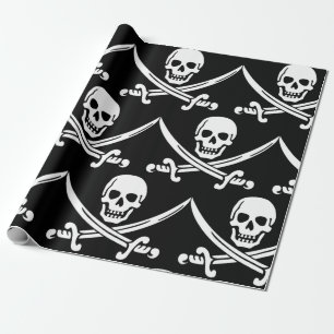 Eenvoudige glimlach Pirate Skull met gekruiste zwa Cadeaupapier