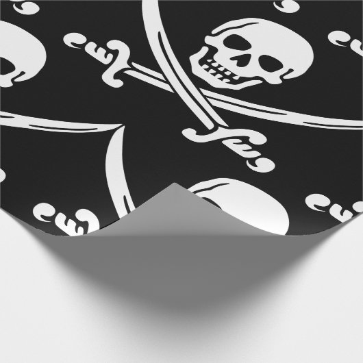 Eenvoudige glimlach Pirate Skull met gekruiste zwa Cadeaupapier (Hoek)