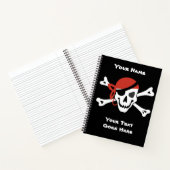 Eenvoudige glimlach Pirate Skull met Red Bandanna Notitieboek (Binnen)